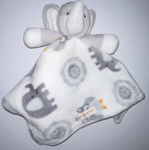 Blankets and Beyond Baby Security Blanket Grey Elephant White/Orange Nunu - £13.21 GBP