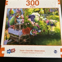 Puzzle Sure-Lox Brights 300 Piece Jigsaw Puzzle Flower Cart 25.5"x18" New Sealed - $14.21