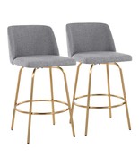 LumiSource Toriano Grey Swivel Barstools (Set of 2) - $5,754.72 MXN