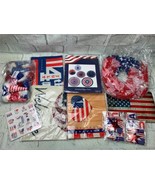 4th of July Decor Party Supplies Hanging Fans Garden Flag Banner Wreath - £63.35 GBP