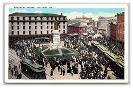 Monument Square Portland Maine ME WB Postcard Y3 - £2.29 GBP