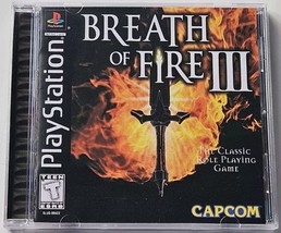 NO GAME Breath of Fire III 3 Replacement Case+Manual Only (PlayStation) PS1 - £15.89 GBP