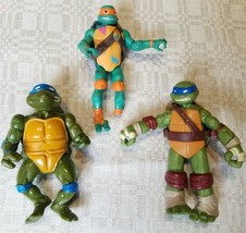 Lot of 3 TMNT Loose Figures 1988 &amp; 2012 Leonardo,  2018 Michelangelo (damaged) - £9.92 GBP