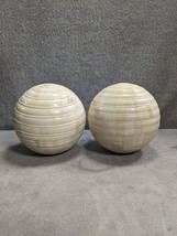 Vintage White Sphere Balls Round Morocco Handmade White 5&quot; - £18.96 GBP