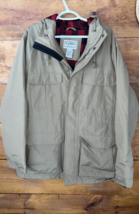 L.L. Bean Mens Flannel Lined Coat Size XL-Reg Thinsulate Hooded Full Zip... - $70.38