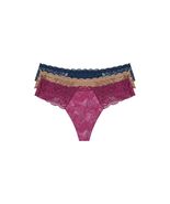 Joyspun Women&#39;s Microfiber Lace Thong Panties 3-Pack Size XXXL  (22)  Mu... - $289.17 MXN