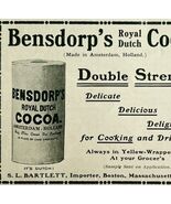 1904 Bensdorp&#39;s Double Dutch Cocoa Advertisement Baking Ephemera 4.75 x ... - $28.01 CAD