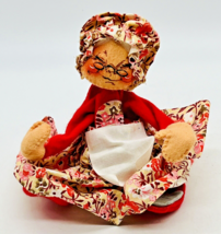 Mrs Claus Annalee 1971 Sitting 6 inch Apron Bonnet Mobilitee Doll Made in USA - $14.01