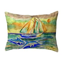 Betsy Drake Sunset Sailing Large Noncorded Pillow 16x20 - £31.64 GBP
