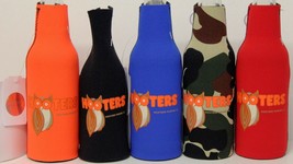 Lot of 5 Hooters Bottle Koozies Denam Springs,LA ~ Blue Red Orange Black &amp; Camo - £23.59 GBP