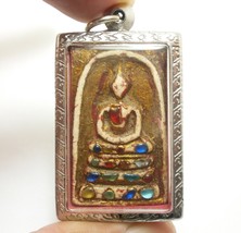 Phra Somdej Multicolor Stone Takrut 1967 Wat Rakang Thai Buddha Amulet Pendant - £78.26 GBP