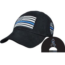 Thin Blue Line USA Hat | Black Adjustable Baseball Ball Cap | Support Po... - £14.05 GBP