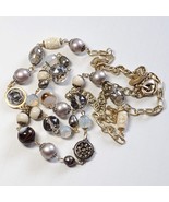 Chico&#39;s Mixed Metal &amp; Neutral Bead Single Strand Necklace - $25.00