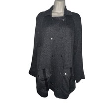 Free People Jacket Womens Size XS Dark Gray Slouchy Pea Coat Anorak Line... - $16.25