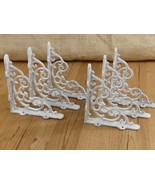 6 Cast Iron Shelf Brackets Antique Style White 6 1/4&quot; x 5 1/4&quot; Corbels B... - €31,71 EUR