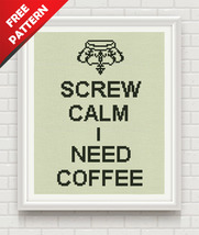 I need Coffee Quote Free cross stitch PDF pattern - $0.00