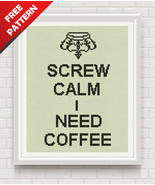 I need Coffee Quote Free cross stitch PDF pattern - $0.00