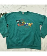 Walt Disney World Vintage Y2k Pullover Sweatshirt Size Xl Green Characte... - $35.19 CAD