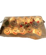 Vtg Jack in the Box Santa Jack Head Christmas String Light Set + Two Orn... - £29.85 GBP