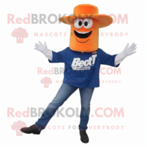 Orange Beef Stroganoff mascot costume character dressed with Bootcut Jeans and C - $1,299.00