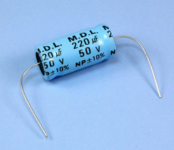 2pcs M.D.L. 220uF 50v Bipolar Non-polarized Axial Electrolytic Capacitor... - £4.91 GBP