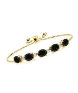 Gem Stone King 18K Yellow Gold Plated Silver Black Onyx and - £233.64 GBP
