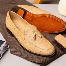 Aubiere Genuine Ostrich Quill Dress tassel Loafers Orix image 9