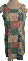 Kaeli Smith Patchwork Coastal Nautical Print Sleeveless Dress Size 12 Lined - £17.18 GBP