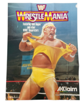 Nintendo Wrestle Mania WWF Video Game Manual Guide Poster Hulk Hogan vtg... - $29.65