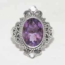 925 Sterling Silver Natural Purple Amethyst Ring Handmade Jewelry Gift For Her - £27.25 GBP