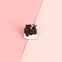 Creative Milk Box Enamel Pins Cartoon Strawberry Banana Chocolate Milk Brooch Ja - $7.72