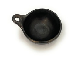 Soup Bowl 18 Onz Black Clay Unglazed 100% Handmade in La Chamba Tolima Colombia  - £25.39 GBP