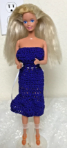 1966 Mattel Twist &amp; Turn Barbie Bendable Knees Platinum Blond Handmade Dress - £12.85 GBP
