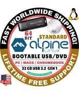ALPINE LINUX OS STANDARD EXTENDED 64-BIT LIVE BOOT USB, FULL INSTALL for... - $130.76 MXN+