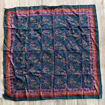 VINTAGE Symphony Scarf Square 30”x30” Made in Italy NEW Green Paisley Rayon - £19.98 GBP
