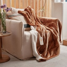 The 50&quot; X 60&quot; Gotcozy Heated Blanket Electric Throw Is Made Of Soft, Sil... - £40.71 GBP