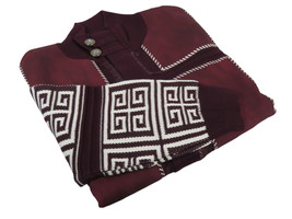 Men's Fancy European Sweater Jacket By Silversilk Fashionable 11012 Wine image 3