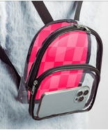 Unisex | Pink Checkered Clear Backpack Mini | Free ShIp - $32.99