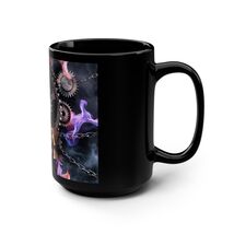 Gothic Steampunk Clockwork Gears Design Black Ceramic 15oz Coffee Mug - $24.28