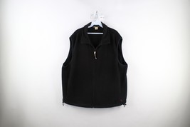 Vintage Woolrich Mens 2XL XXL Faded Blank Full Zip Fleece Vest Jacket Black - $831.34 MXN