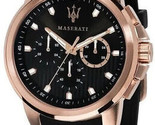 Maserati SFIDA R851123008 Cronografo quadrante nero cinturino in caucciù... - $198.56