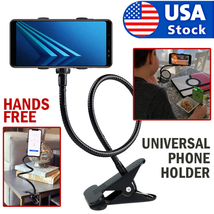 Universal Lazy Mobile Phone Gooseneck Stand Holder Flexible Bed Desk Table Clip - £12.93 GBP