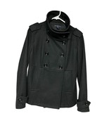 Gap Ladies Medium Wool Black Short Pea Coat Front Pockets Buttons Excellent - $378.94 MXN