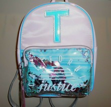 Justice California Girls Mini Backpack Pink Bag Initial T Color Changing New - £21.13 GBP