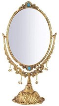 Vanity Mirror with Stand (Gold) vintage - Antique Look Double-Sided - £33.47 GBP