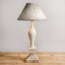 Farmhouse wood Table Lamp with Tin Shade - £126.29 GBP
