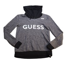 Guess Shirt Womens XS Black Gray Cowl Neck Sweatshirt Lightweight Casual - $29.68