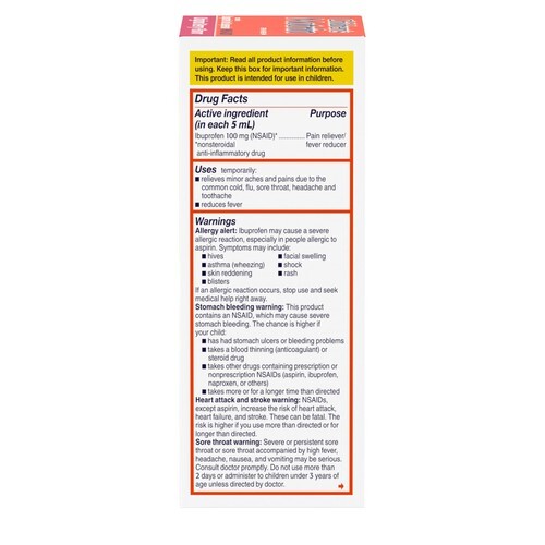 Children's Motrin Ibuprofen Kids Medicine *01/2026*, Berry Flavored, 4 fl. oz Item image 7