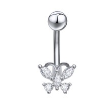 ZS 23 Styles Sexy Pendant Navel Belly Button Ring 14g Butterfly Heart Double Rou - £11.40 GBP
