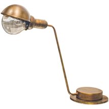 Gold-t1 Metal Half-Moon Shade Table Lamp 26&quot; w X 9&quot; d 21&quot; h Gold Industrial - $124.73